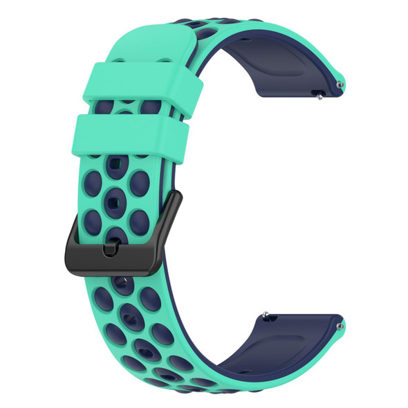 Xiaomi MI Watch S1 22mm Two-Color Porous Silicone Watch Band(Lime Green+Blue)