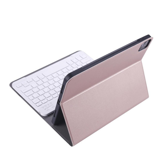 A098B TPU Detachable Ultra-thin Bluetooth Keyboard Tablet Case for iPad Air 4 10.9 inch (2020), with Stand & Pen Slot(Rose Gold)