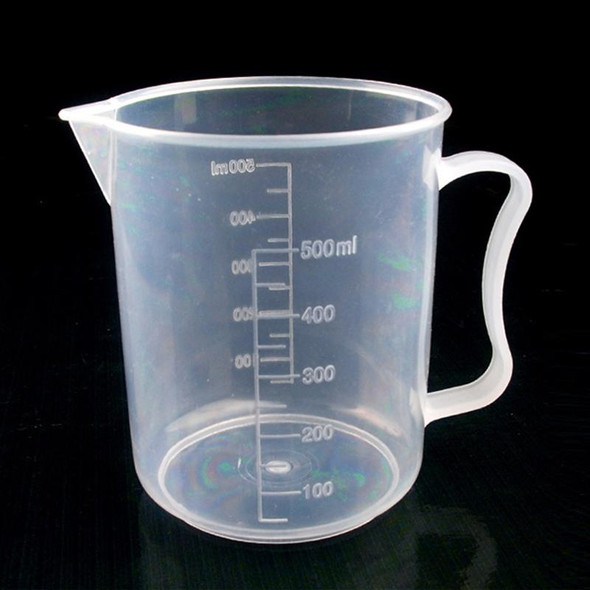 10 PCS 500ml Thin Section PP Plastic Flask Digital Measuring Cup Cylinder Scale Measure Glass Lab Laboratory Tools(Transparent)