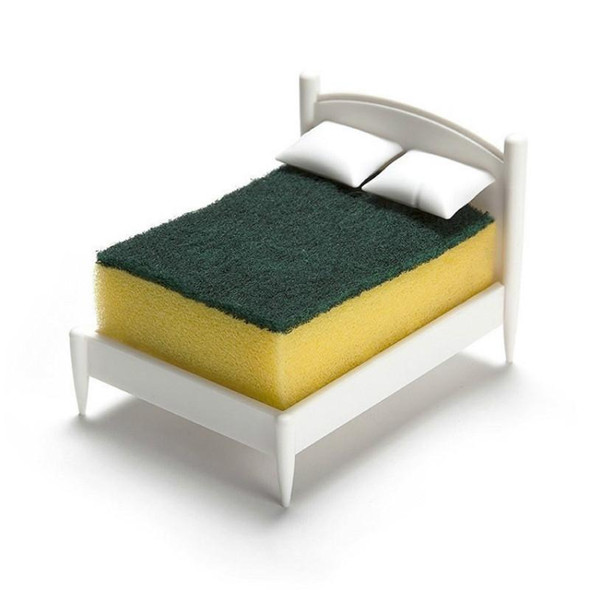 2 Sets Creative Kitchen Scouring Pad Sponge Wipe Bed Shape Storage Rack Set