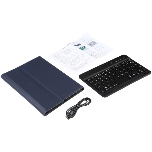 A06S Detachable Lambskin Texture Ultra-thin TPU Backlight Bluetooth Keyboard Leatherette Tablet Case with Stand - iPad mini 6 (Blue)