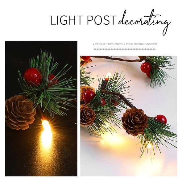 Christmas Pine Needles Colorful Light Pine Cone Upgrade Style String Lamp  Length: 2m