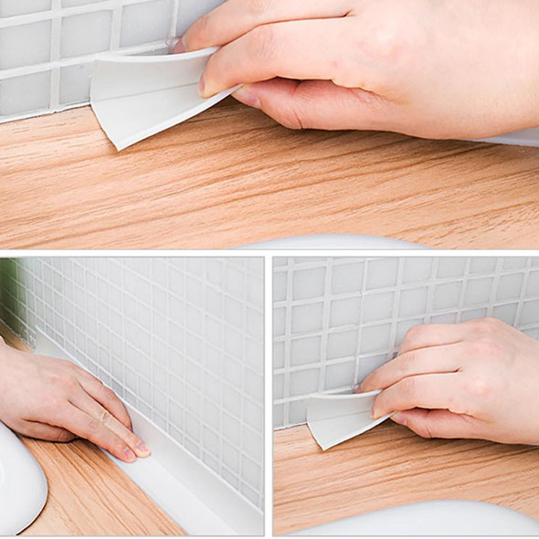 PVC Kitchen and Bathroom Waterproof and Mildew Proof tape, Size:38mm x 3.2m(White)