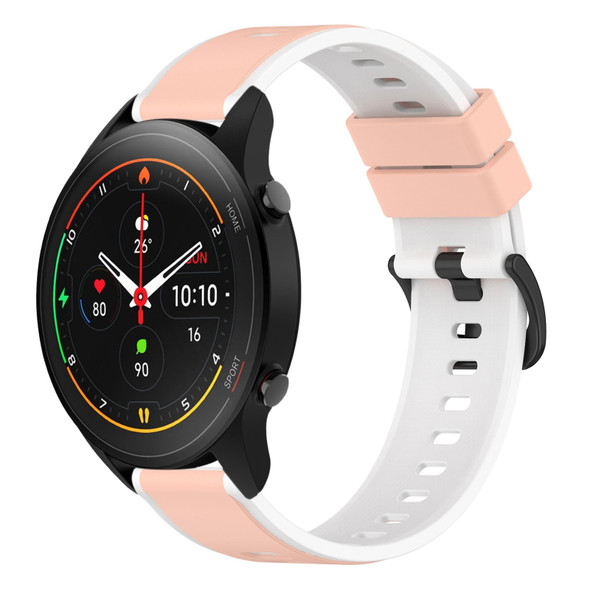 Xiaomi MI Watch S1 Pro 22mm Two-Color Silicone Watch Band(Pink+White)