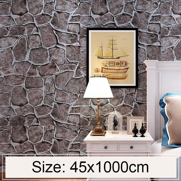 Fort Brick Creative 3D Stone Brick Decoration Wallpaper Stickers Bedroom Living Room Wall Waterproof Wallpaper Roll, Size: 45 x 1000cm