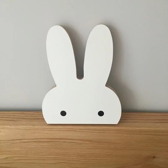 Creative Design Wooden Rabbit Wall Hanger Hook for Home Office, Max Load Weight: 2kg(White)