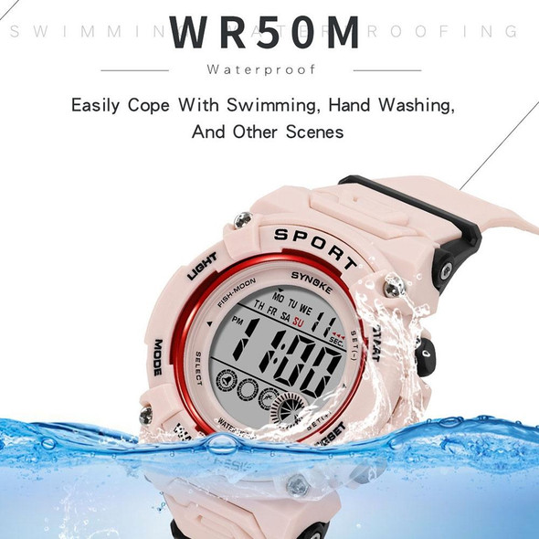 SYNOKE 9810 Multifunctional Luminous Waterproof Student Sports Watch(Lake Green)