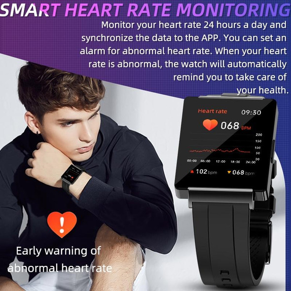 KS01 1.85 Inch Smart Watch Supports Blood Glucose Detection, Blood Pressure Detection, Blood Oxygen Detection(Black)