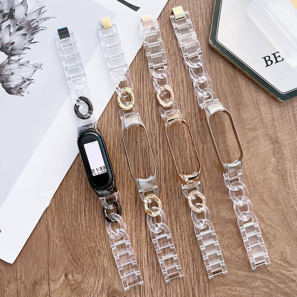 Xiaomi Mi Band 7 Metal Frame Resin Watch Band(Silver)