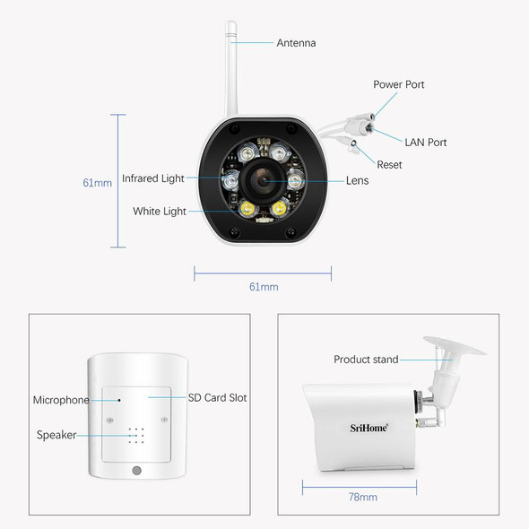 SriHome SH034C 4.0MP AI Humanoid Tracking WiFi Outdoor Surveillance Camera(AU Plug)