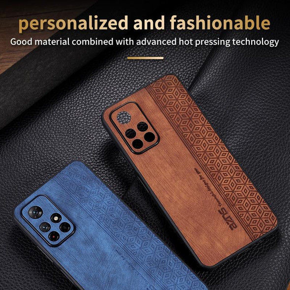 Xiaomi Redmi Note 11T 5G AZNS 3D Embossed Skin Feel Phone Case(Brown)