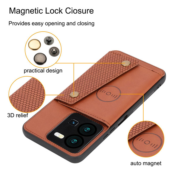 vivo V25 5G Double Buckle Magnetic Phone Case(Blue)