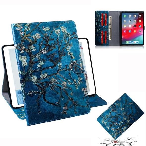 Apricot Blossom Pattern Horizontal Flip Leatherette Case for  iPad Pro 11 inch (2018), with Holder & Card Slot & Wallet