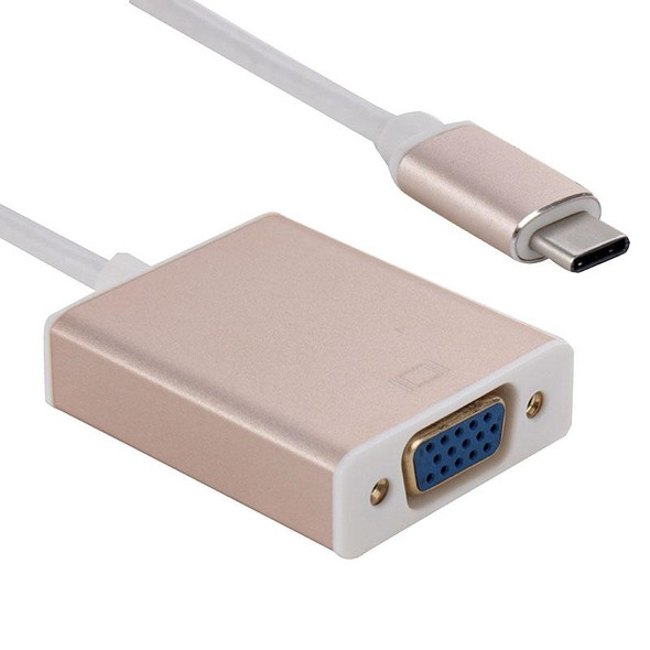 USB-C / Type-C 3.1 to VGA Multi-display Adapter Cable, - Galaxy S8 & S8 + / LG G6 / Huawei P10 & P10 Plus / Xiaomi Mi6 & Max 2 and other Smartphones, Cable Length: About 10cm(Gold)