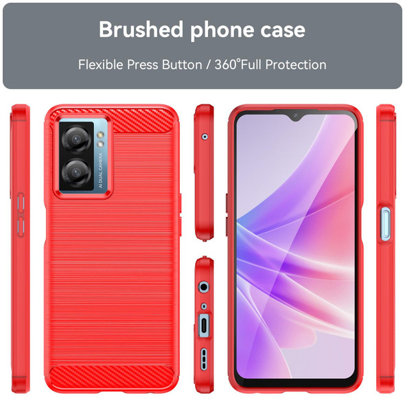 OnePlus Nord N20 SE Brushed Texture Carbon Fiber Shockproof TPU Phone Case(Red)