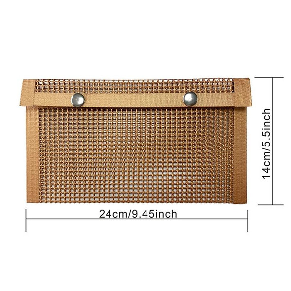 Barbecue Heat Resistant Non-stick Grilling Mesh BBQ Baking Bag, Size: 24 x 14cm (Copper)