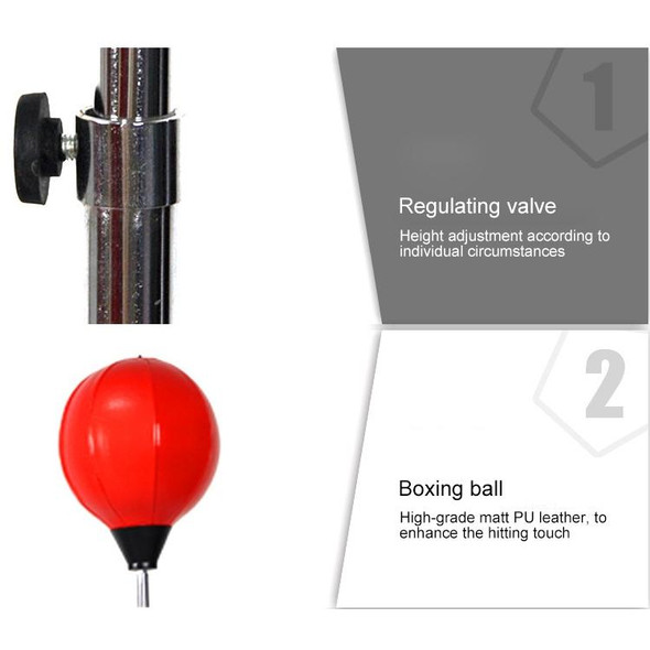 Adult Suction Cup Version Height Adjustable Vertical PU Leatherette Vent Ball Boxing Speed Ball Family Fitness Equipment without Gloves(Black Red)