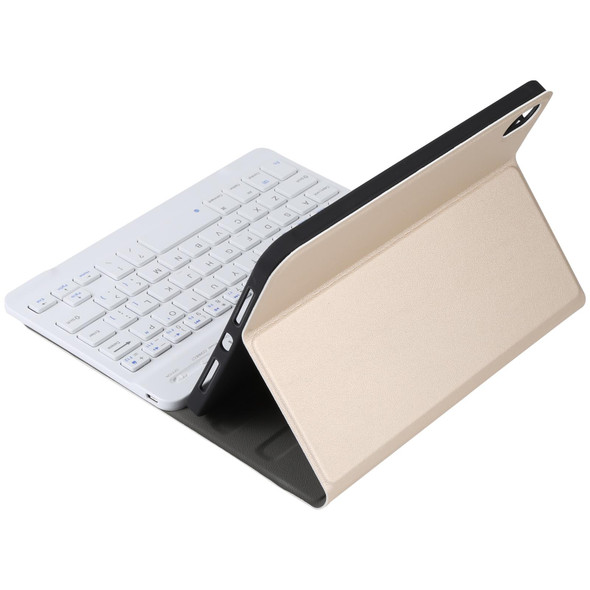 A06 Detachable Lambskin Texture Ultra-thin TPU Bluetooth Keyboard Leatherette Tablet Case with Stand - iPad mini 6 (Gold)