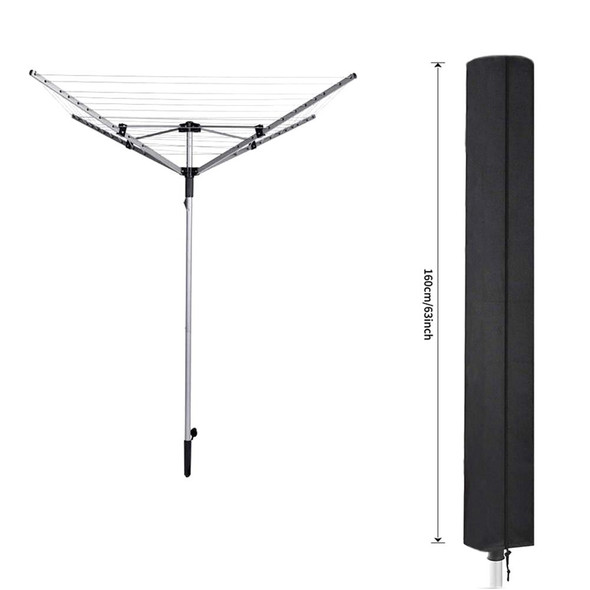 210D Oxford Cloth Outdoor Drying Rack Dustproof and Waterproof Protective Cover (Black)