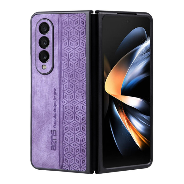 Samsung Galaxy Z Fold3 5G AZNS 3D Embossed Skin Feel Phone Case(Purple)