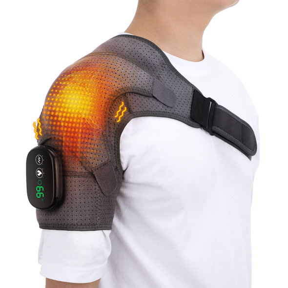 Electric Heating Shoulder Pads Massager Joint Brace Vibration Massage(Gray)
