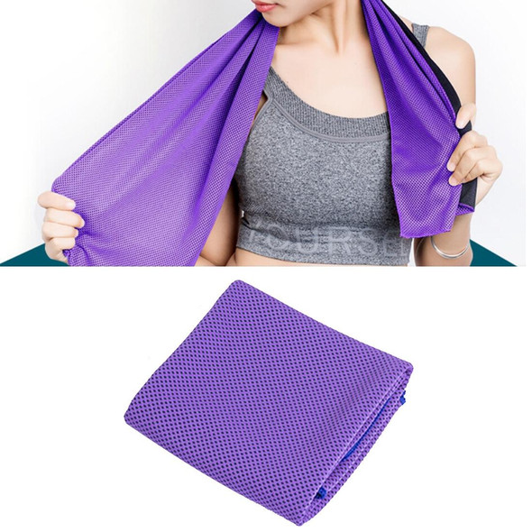 2 PCS Microfiber Fabric Gym Sports Towel Enduring Ice Towel, Size: 30*100cm(Purple)