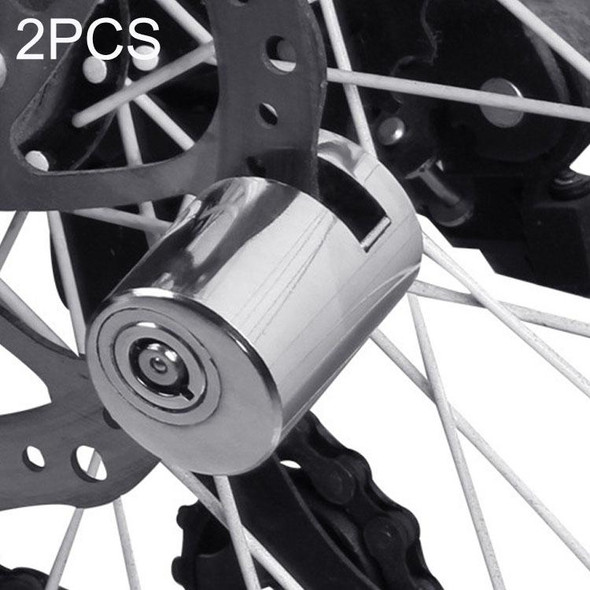 2PCS BG-A7 Convenient and Fast Bicycle Safety Anti-theft Disk Brake Lock(Silver)