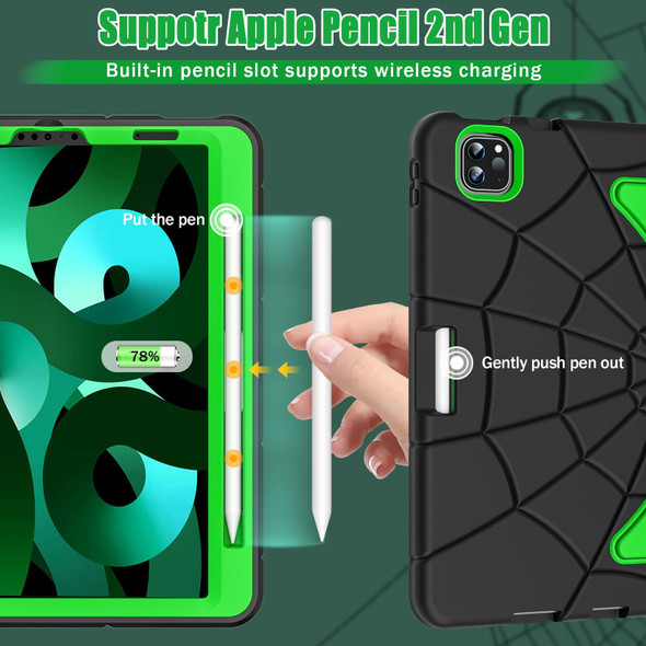 iPad Pro 11 2018/2020/2021 / Air5 10.9 2022 / Air4 10.9 2020 Shockproof Protective Tablet Case(Black+Green)