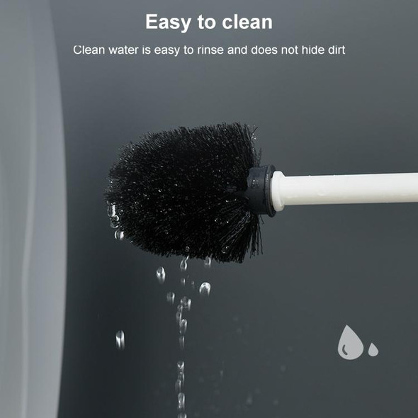 2 PCS Wall-mounted Toilet Brush Simple No-punching Bathroom Cleaning Brush(Black)