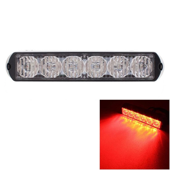 18W 1080LM 6-LED Red Light Wired Car Flashing Warning Signal Lamp, DC 12-24V, Wire Length: 90cm