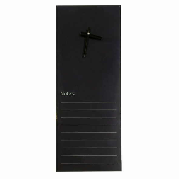 CLOCK GLASS WITH NOTES 210 X 580MM BLACK