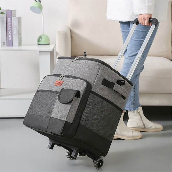 Portable Insulated Cooler Trolley Bag - 35L, Waterproof, Grey