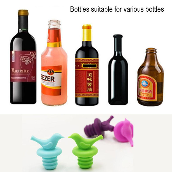 10 PCS Creative Bird Style Silicone Wine Beer Condiments Bottle Stopper Random Color Delivery