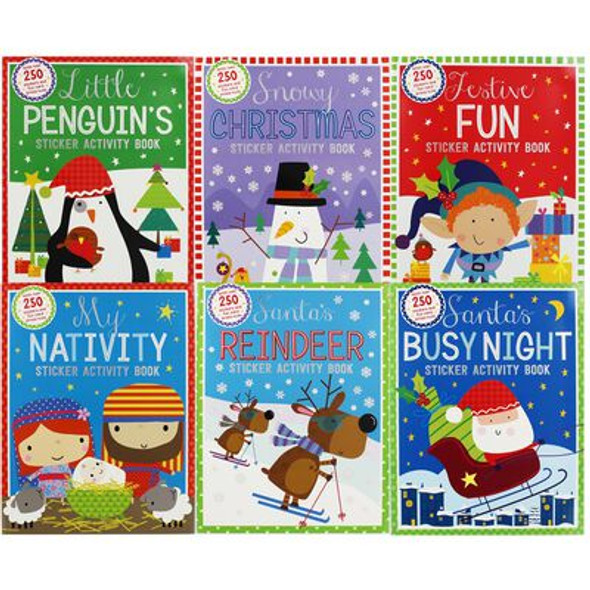 Christmas Sticker Fun Actvity 6 Book Pack