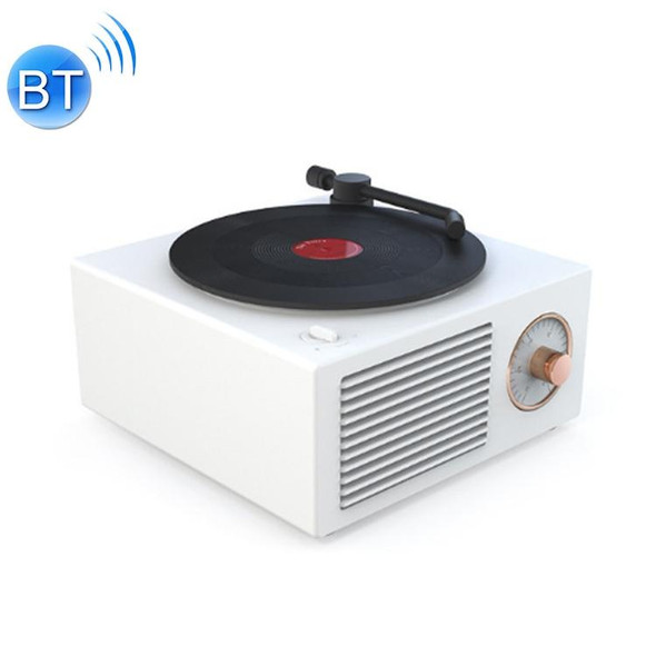 B10 Atomic Bluetooth Speakers Retro Vinyl Player Desktop Wireless Creative Multifunction Mini Stereo Speakers(Elegant White)