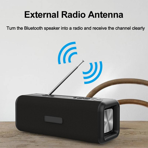 T9 Wireless Bluetooth 4.2 Speaker 10W Portable Sound Box FM Digital Radio 3D Surround Stereo, Support Handsfree & TF & AUX(Red)