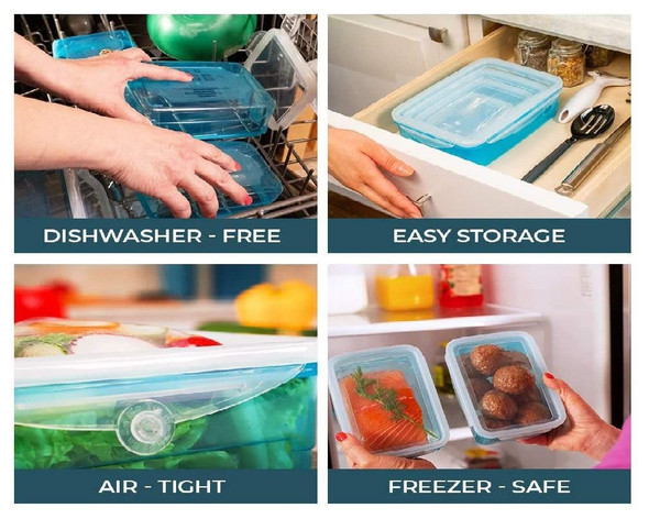 12Piece Stretchable Lid Design Airtight & Leak Proof Food Storage Container