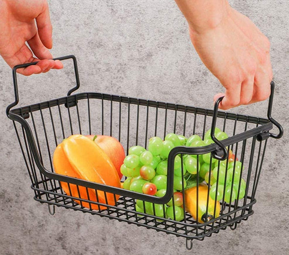 Stackable Wire Storage Baskets - 2 Piece Set for Home Organisation