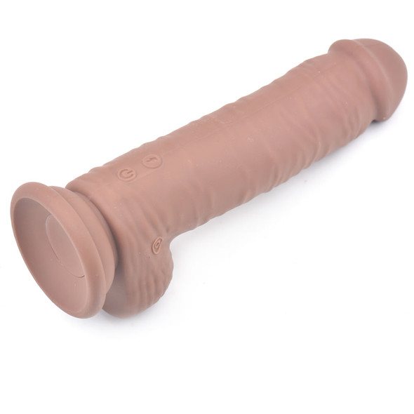 10 Functions Silicone Rechargeable Vibrating and Rotating - Brown