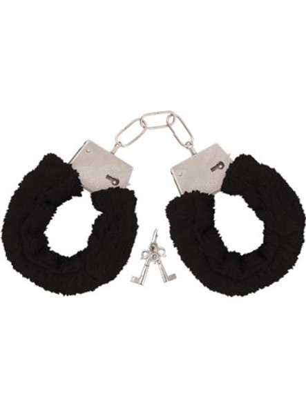 Black Fur Cuffs with Keys - Premium Restraints for Adults