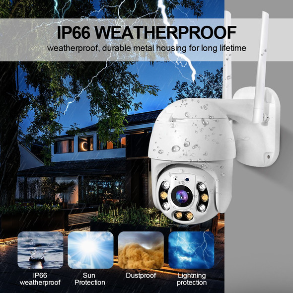 HD 1080P Wireless Outdoor Security Camera with Audio & PTZ