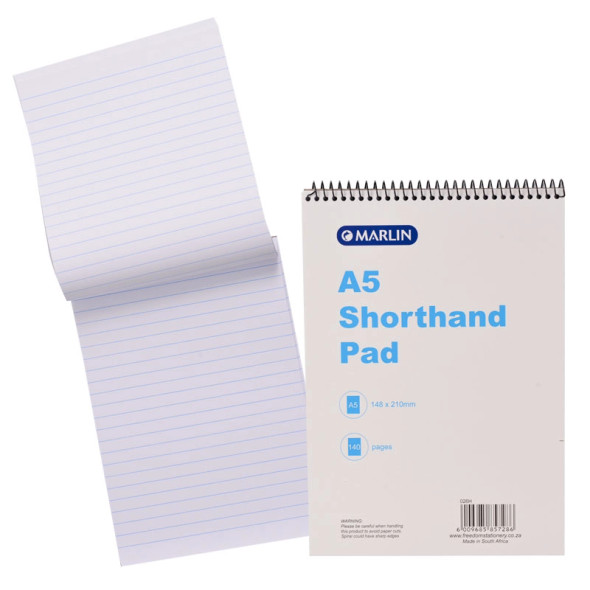 A5 Spiral-Bound Shorthand Notebook - 140 Pages, 148x210mm