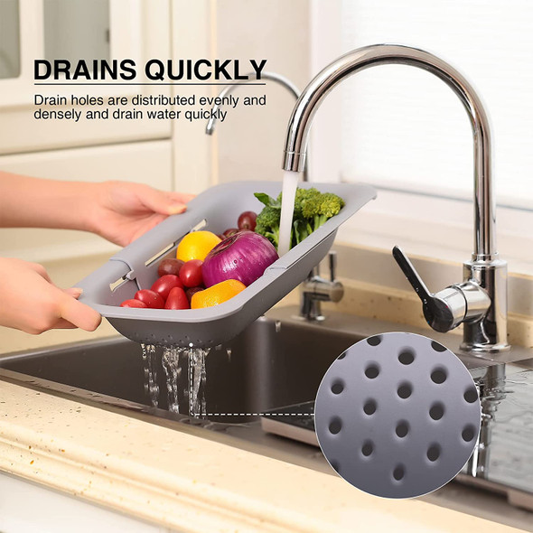 Adjustable Kitchen Sink Drain Basket - Space-Saving & Multipurpose
