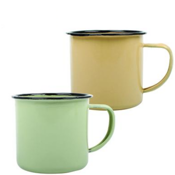 Durable 8cm Enamel Mug - Classic Design, Heat Resistant