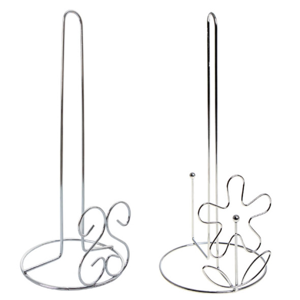 Elegant Chrome-Plated Flower Paper Towel Holder - 27cm