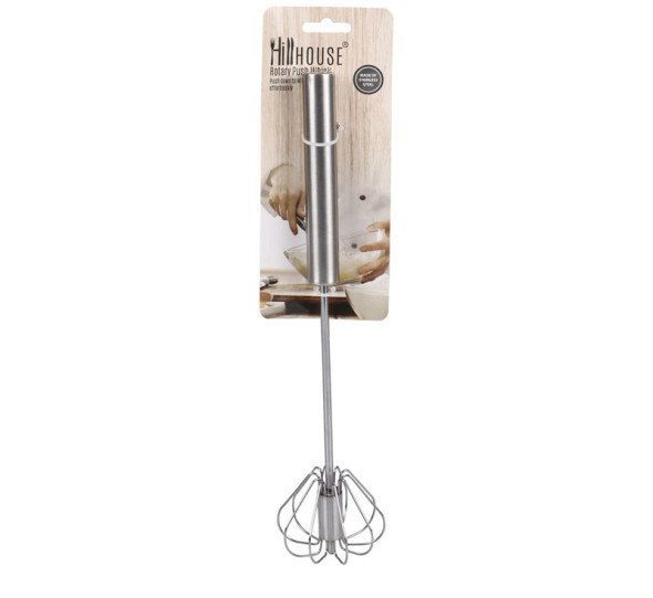 Hillhouse Stainless Steel Rotary Push Egg Whisk