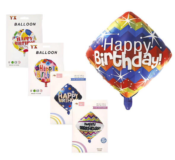 1pc Helium Foil Assorted B/day Balloons F-02