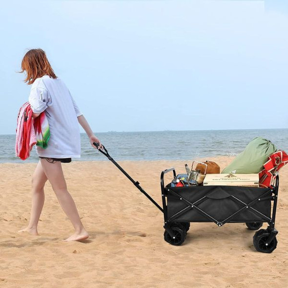 Foldable Adventurer Wagon Cart with Large Storage & Foot Brake