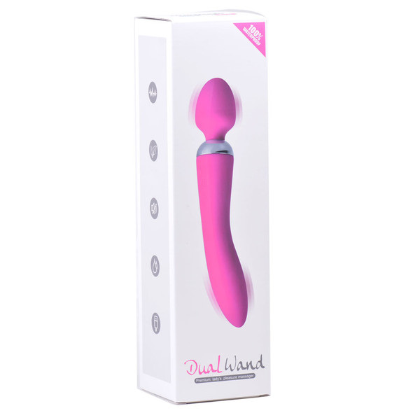 10 Speed Dual Vibrators Rechargeable Wand Massager - Pink