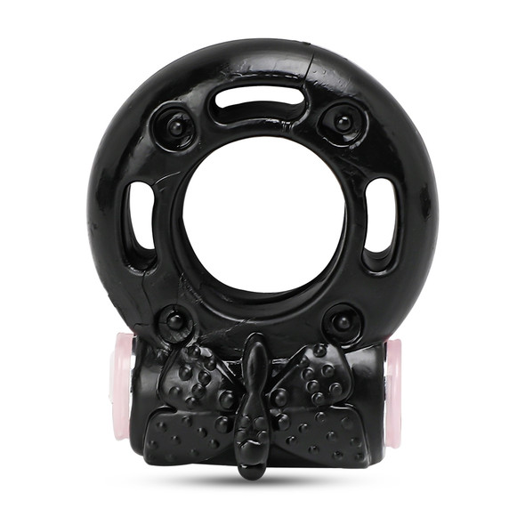 Black Basic Vibrating Cock Ring - Single Speed, Clitoral Stimulator